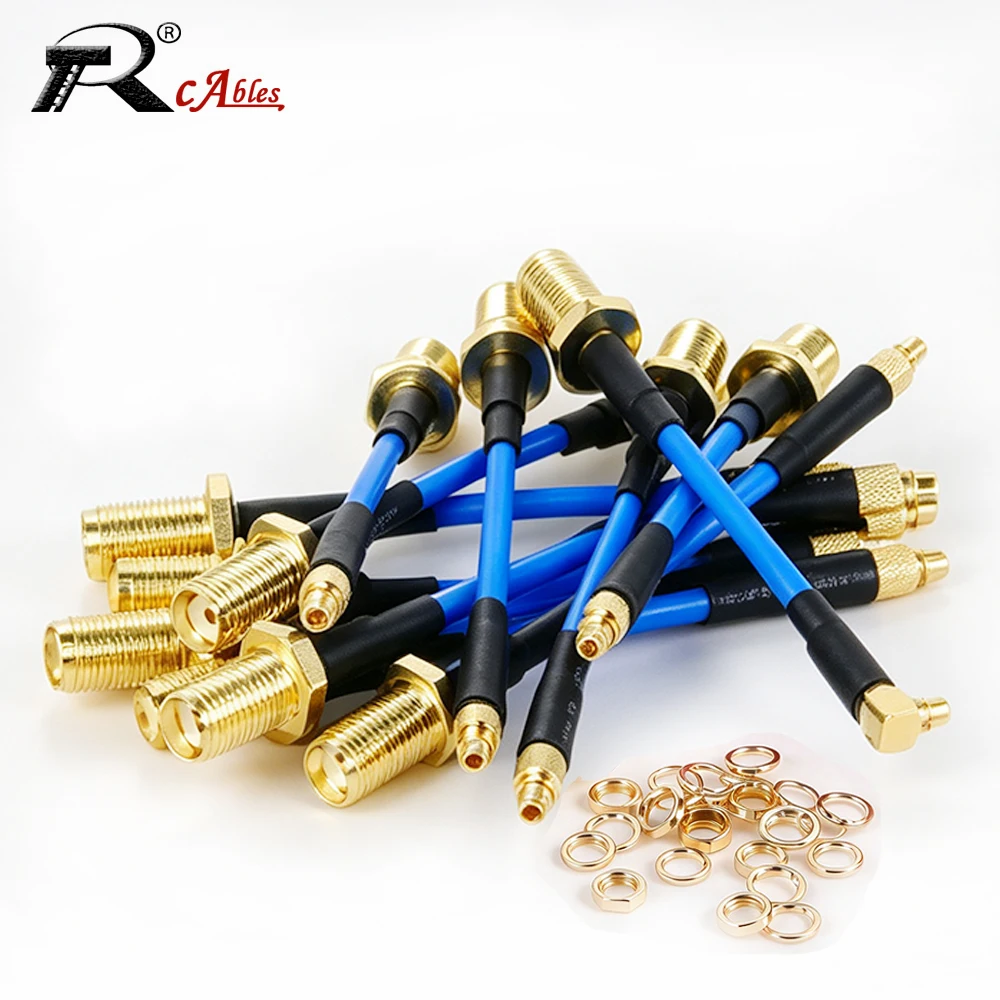 1PC SMA Female to MMCX Male RF Coaxial Cable High Frequency RG405 086 Jumper Straight Right Angle 90° Plug for Wireless Networks