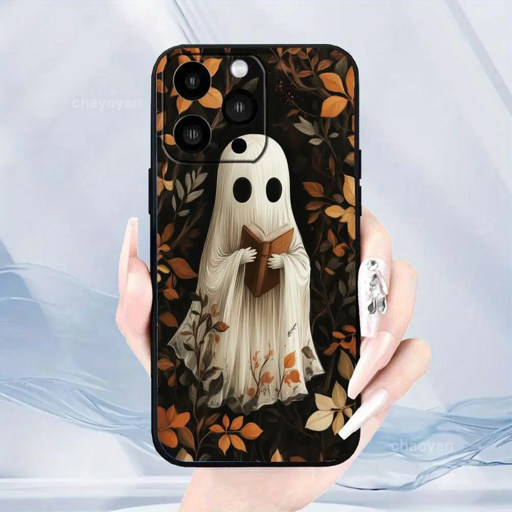 Capa de telefone com tema de Halloween para iPhone 17 16 15 14 13 12 11 Pro/ Max/Plus capa macia fosca com tudo incluído