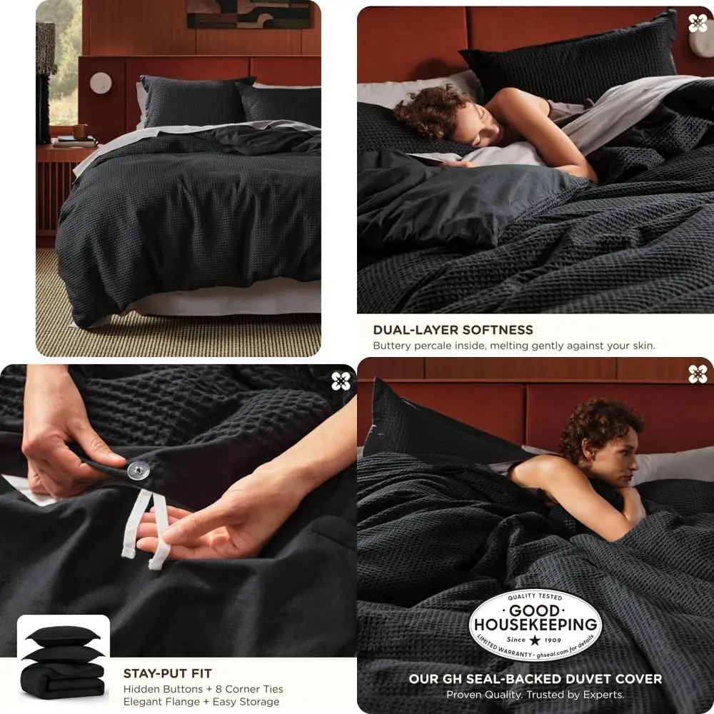 

Пододеяльник из хлопка вафельного плетения King Size — 100% хлопок, мягкий и дышащий комплект постельного белья для нежного комфорта и сна