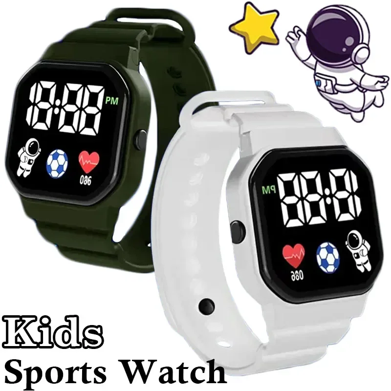 Simple Smart LED Watch Children Digital Wristwatch Kids Silicone Strap Sport Fitness Electronic Watches Heart Rate Clock Watch