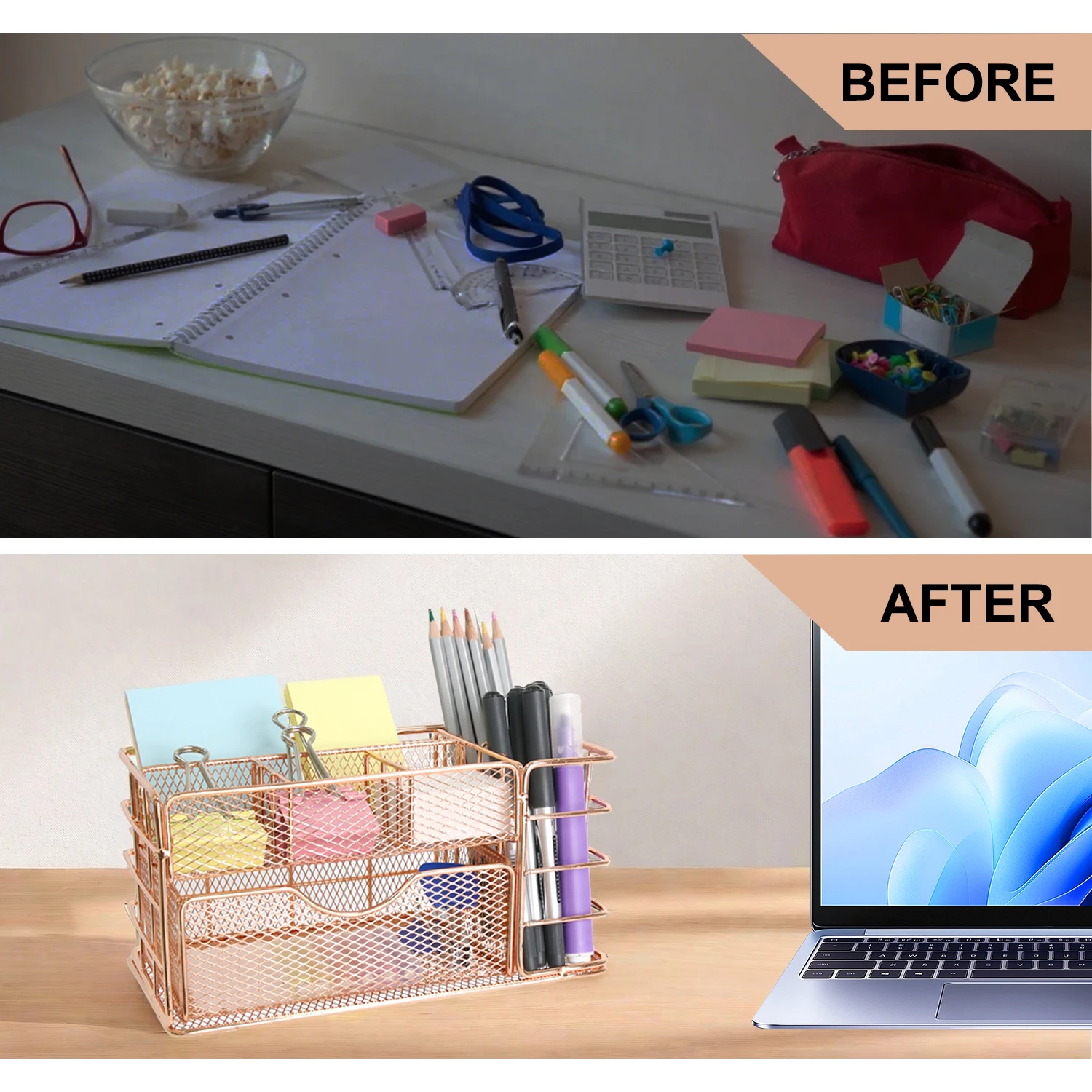 رف ملفات معدني ذهبي نورديك، صندوق درج تخزين سطح المكتب متعدد الطبقات، منظم اللوازم المكتبية، مستندات مستحضرات التجميل والقرطاسية Hol