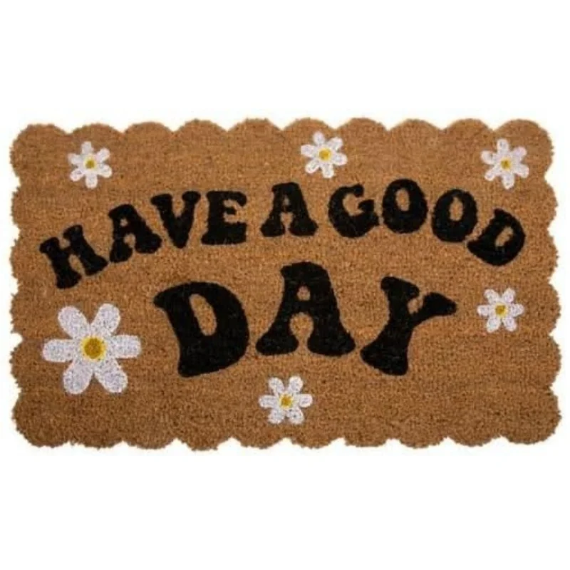 Newest Floor Mat Have A Good Day Daisy Scalloped Edge Coir Doormat Sweet Front Door Floor Mat