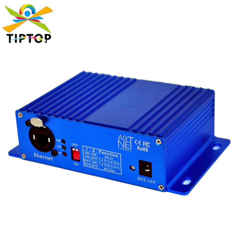 TIPTOP TP-D16 4 Port Stage Light ArtNet DMX Bi-Directional CONVERTER New Design 4 Female DMX Connector ARM Processor