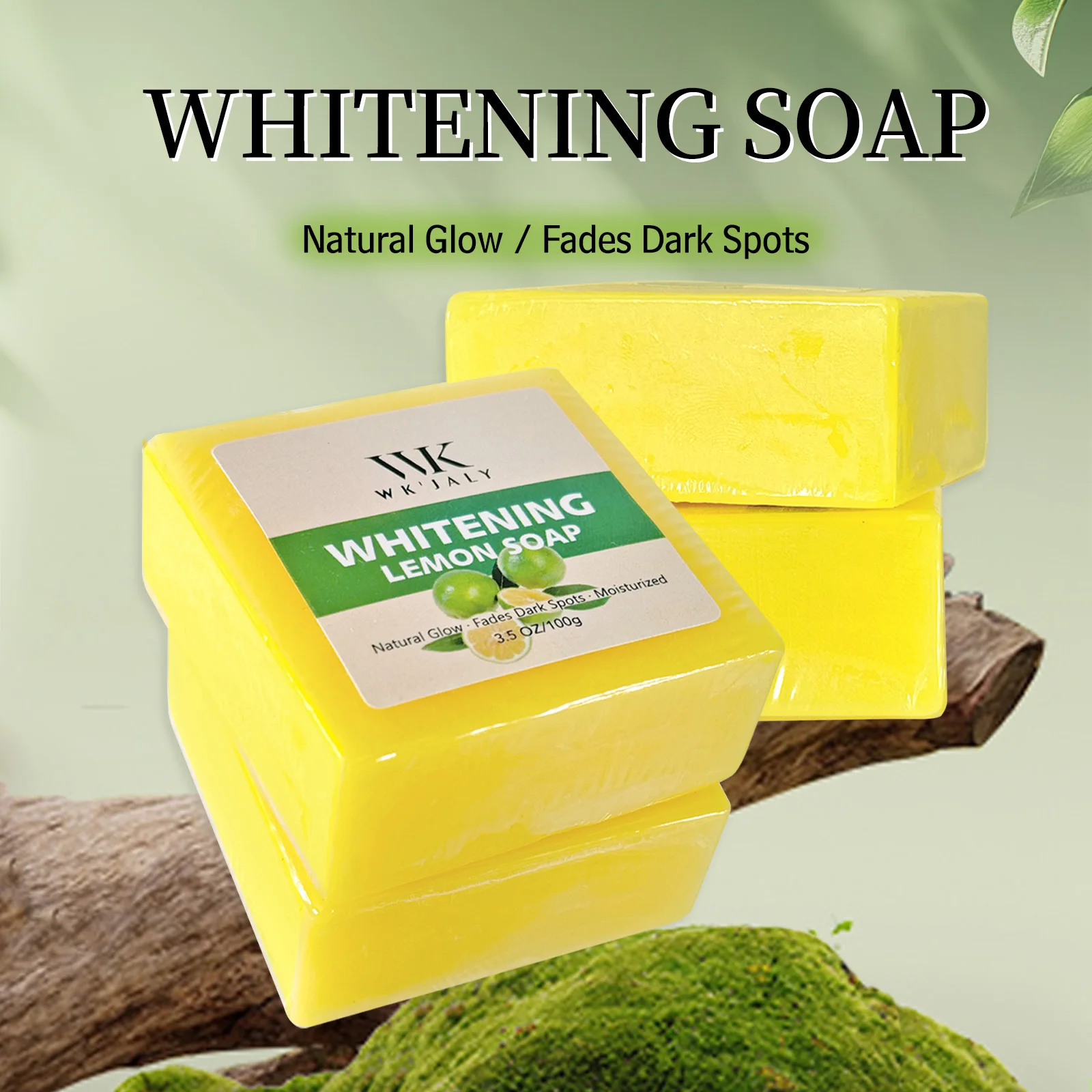WK JALY Lemon Brightening Soap, Anti Acne, Remove Dark Spots, Cleansing Soap For Face Body, Improve Uneven Skin Tone for Women