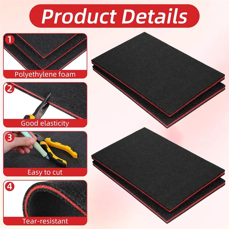 CQMF-8Pack Пенопластовый ящик для инструментов, пенопластовые вставки 15,7 х 9,8 х 0,8 дюйма для чехлов, полиэтиленовые листы для хранения для ящика для инструментов, жесткий чехол, инструмент