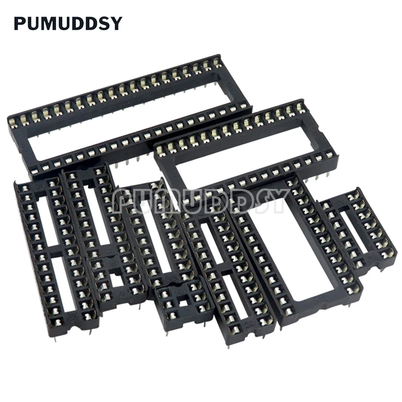 10PCS IC Sockets DIP6 DIP8 DIP14 DIP16 DIP18 DIP20 DIP28 DIP40 PUMUDDSY Pins Connector DIP Socket 6 8 14 16 18 20 24 28 40 Pin