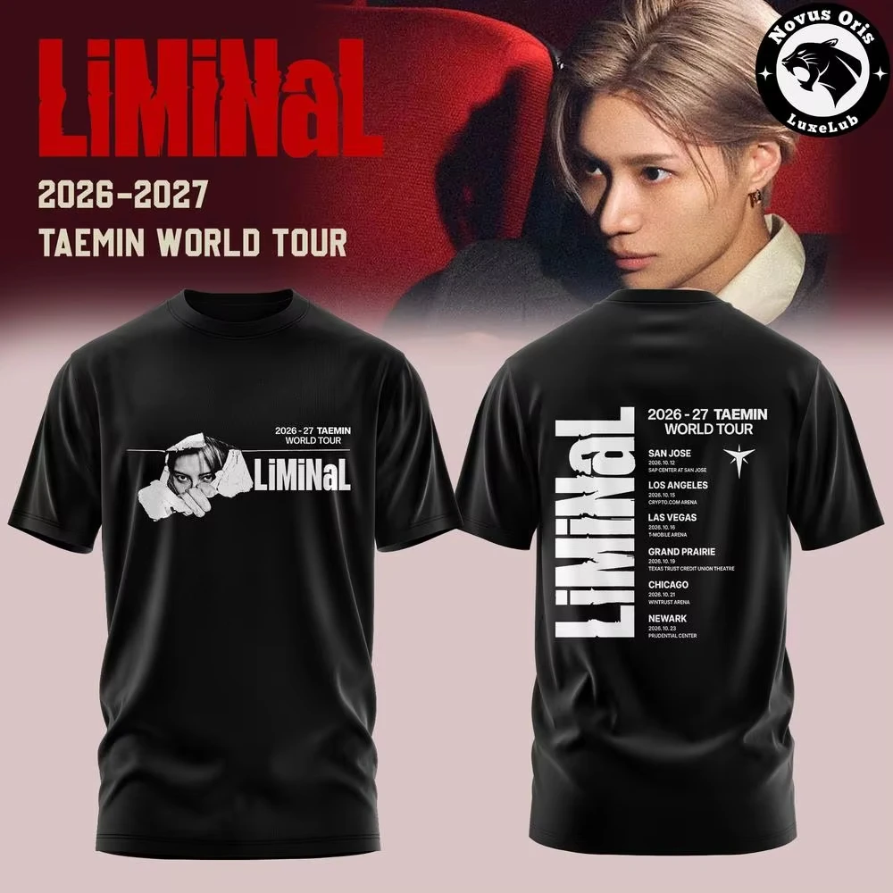 2026 Taemin LiMiNaL World Tour Graphic T Shirt Kpop Idol Front Back Short Sleeve Crew Neck Cotton Tee Family Y2K Unisex Top