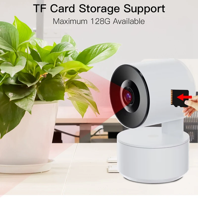 Kamera keamanan nirkabel, mesin keamanan dengan penglihatan malam deteksi gerakan, mesin kepala goyang rumah pintar Wifi Tuya
