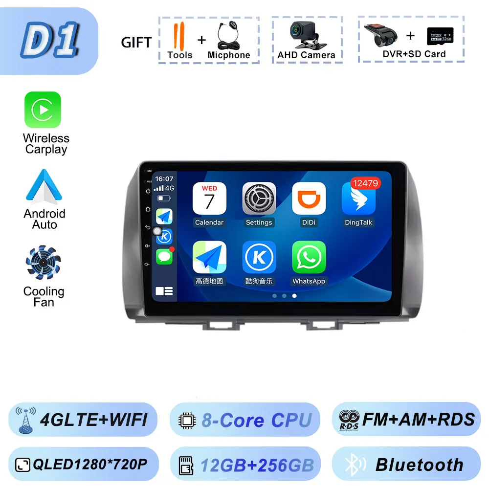 Android Auto voor Toyota BB 2 Daihatsu Materia 2005-2016 Autoradio Multimedia Video Bluetooth Speler GPS Navigatie CarPlay WiFi