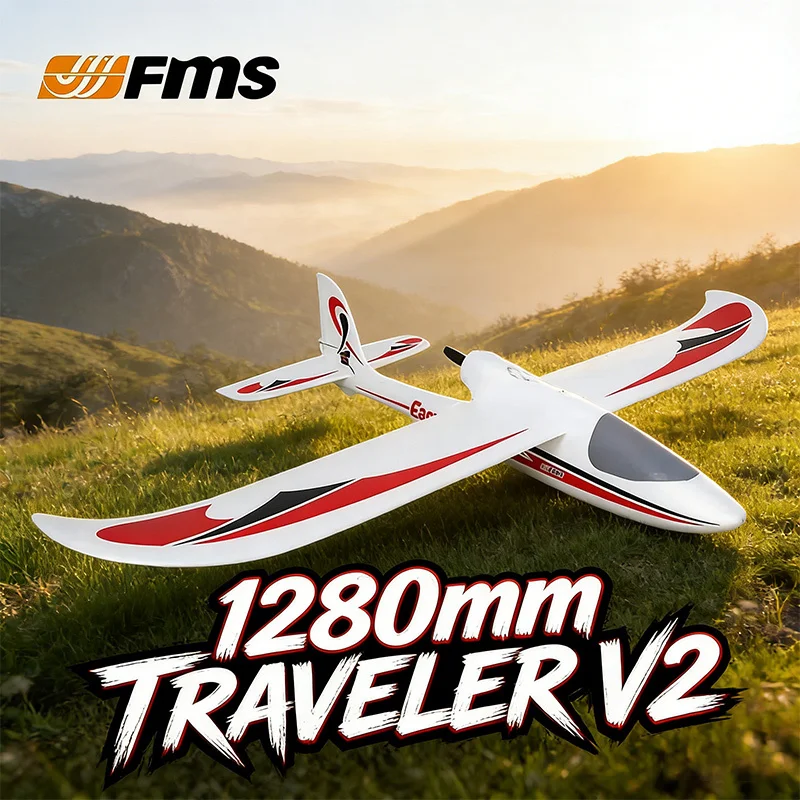 

Радиоуправляемый самолет FMS Traveler V2 1280 мм для начинающих, тренировочный, из пенопласта, с фиксированным крылом, планер, PNP/RTF