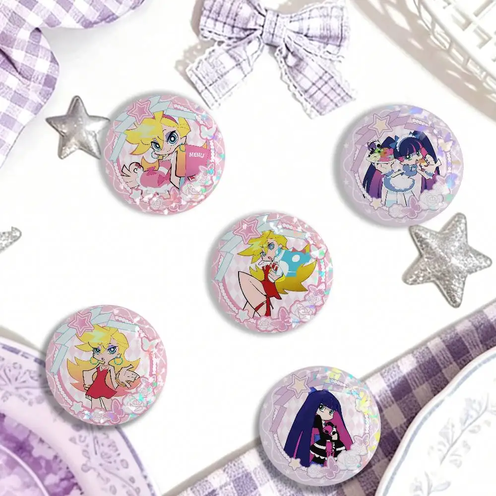 Cartoon P-Panty Stocking Laser Badge Clothes Backpacks Hats Accessories Gifts For Children Friends Fans Collectibles