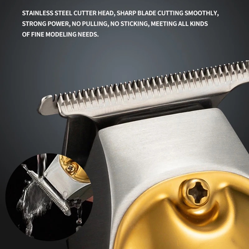 Kemei 2252 ปัตตาเลี่ยนผมไฟฟ้าสําหรับ Man Professional สําหรับร้านตัดผมไร้สายตัดผมโลหะ Beard Trimmer