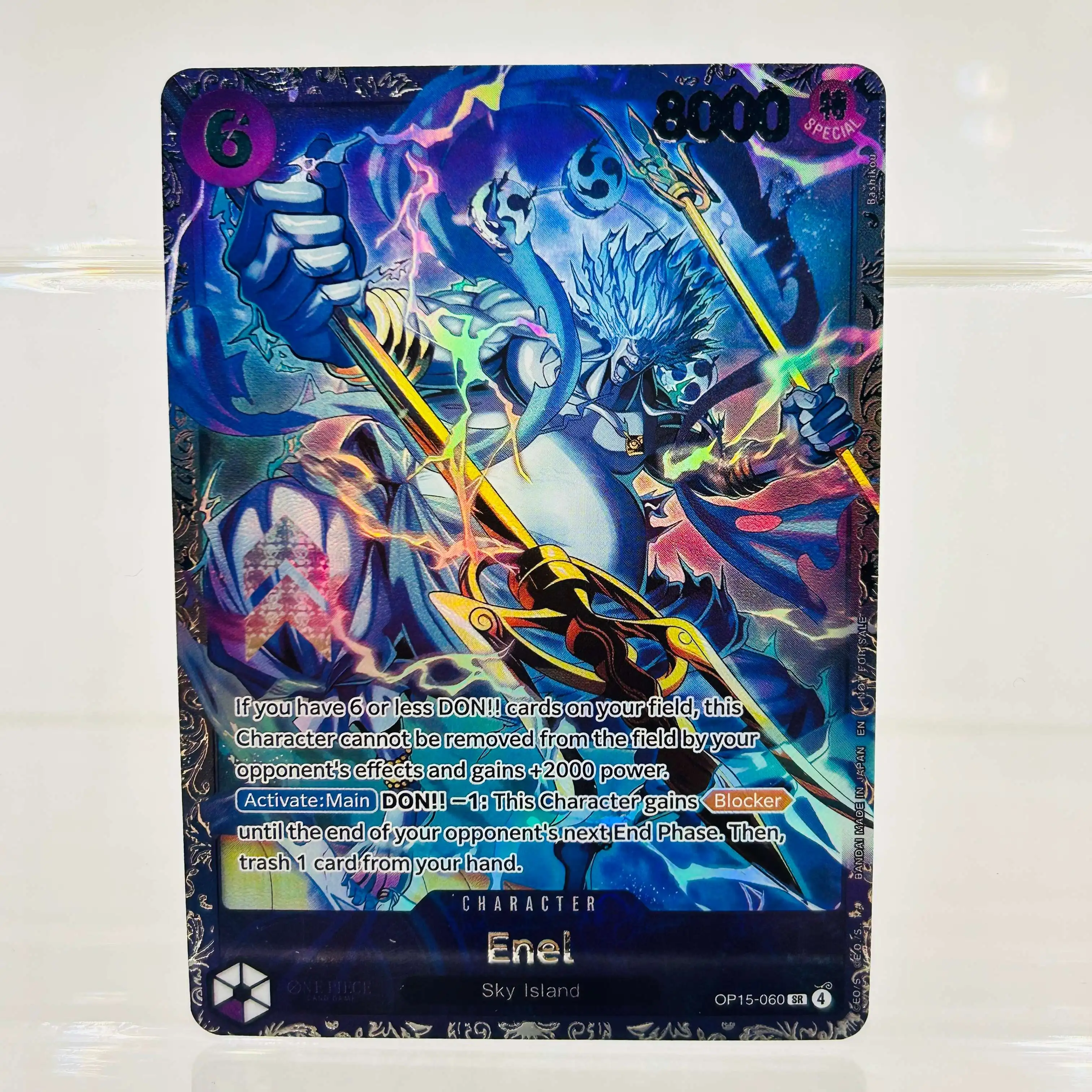 

One Piece EN OP15-060 Enel DIY Gold Foil Holographic Textured Premium Anime Collection Card