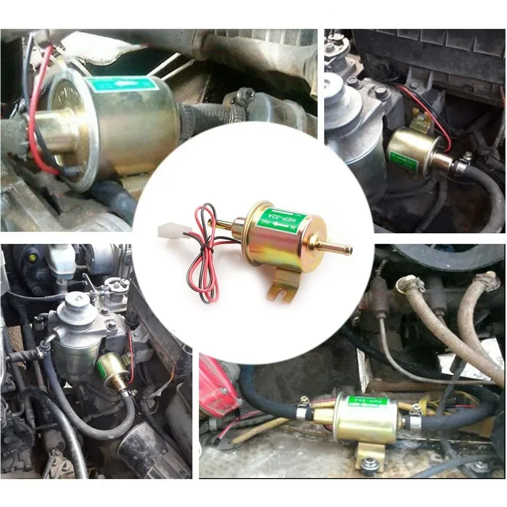ชุดปั๊มน้ำมันเชื้อเพลิงไฟฟ้าแรงดันต่ำแบบอินไลน์ 12V รุ่น E8012S FD0002 P60430 EP12S ทนทาน พร้อมสายส่งน้ำมันเชื้อเพลิงยาว 2 เมตร ตัวกรองน้ำมันเชื้อเพลิง ตัวหนีบท่อ สีทอง