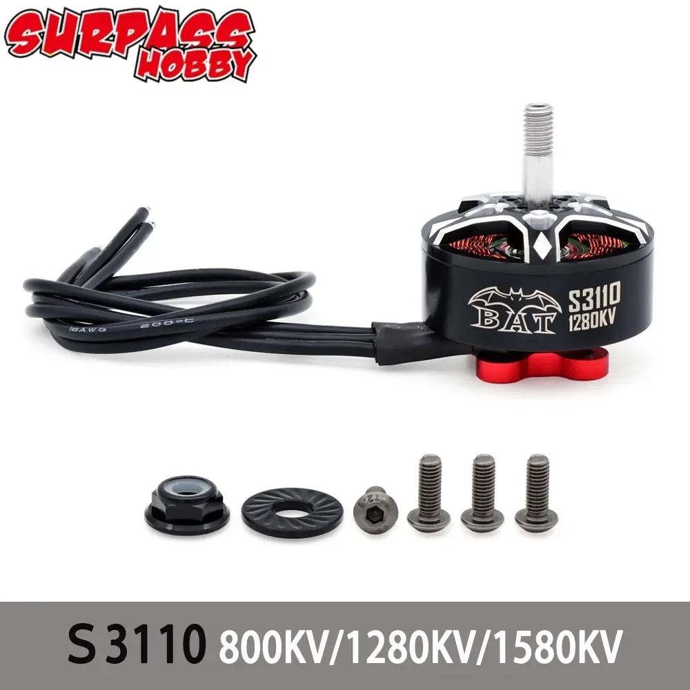 

Exceeding Hobby Bat S3110 800kv 1280kv 1580kv 6-8s Brushless Motor For FPV RC Multi Mortor X-Class FPV X8PRO DIY Parts