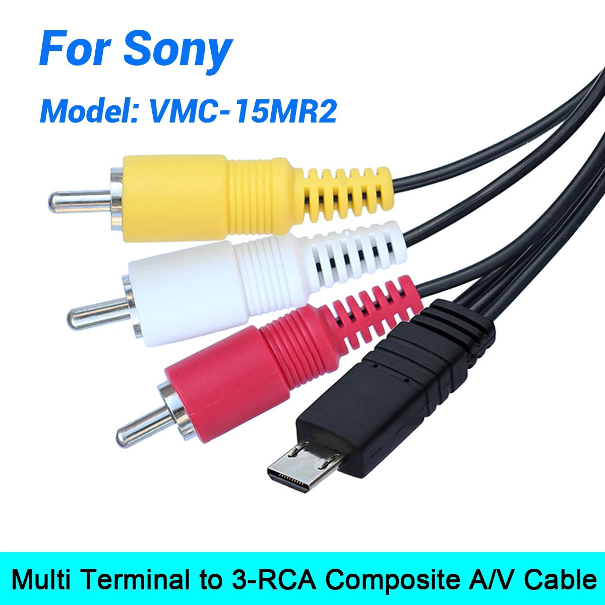 VMC-15MR2 RCA Audio Video Cable for Sony Handycam Camcorder HDR-CX HDR-PJ FDR-AX Series Multi Terminal to 3RCA Composite Cable