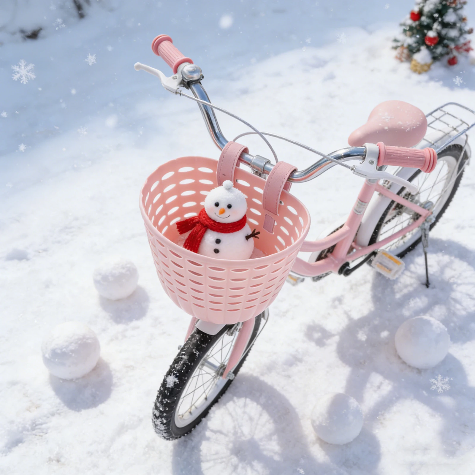 

Kids Bike Plastic Front Basket Handlebar Mount Impact Resistant Basket for Bicycles Scooters Tricycles Outdoor Pink