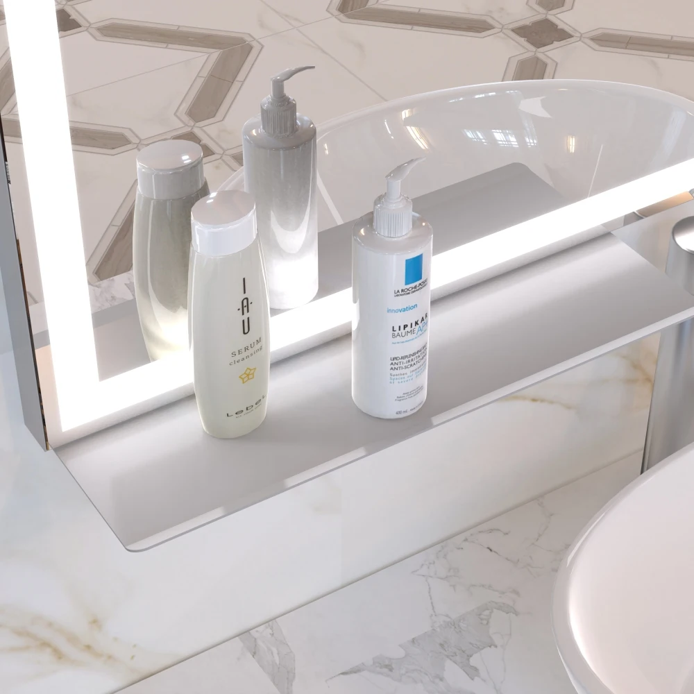 Espejo de tocador de Baño LED montado en la pared, Color ajustable/cálido/luz Natural, Interruptor táctil antivaho, espejo de baño grande inteligente