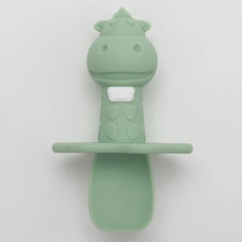 Food Grade Silicone Soft Learning Tableware Toddler Baby Training Feeding Baby Spoon For Baby