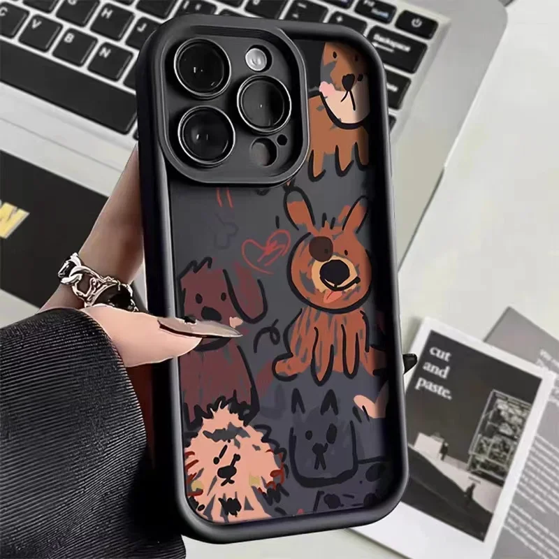 Funny Cats Graffitis Dogs Phone Case for OPPO A5 A7 A16 A17 A38 A53 A54 A55 A58 A72 A74 A76 A78 A94 A98 4G 5G Cover