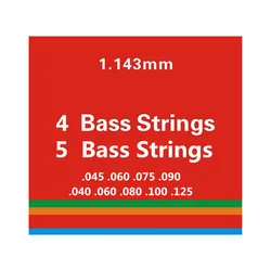 4 5 Strings Bass Guitar Strings .040-.125 Electric Bass Strings Guitar Parts Wholesale Musical Instruments Accessories