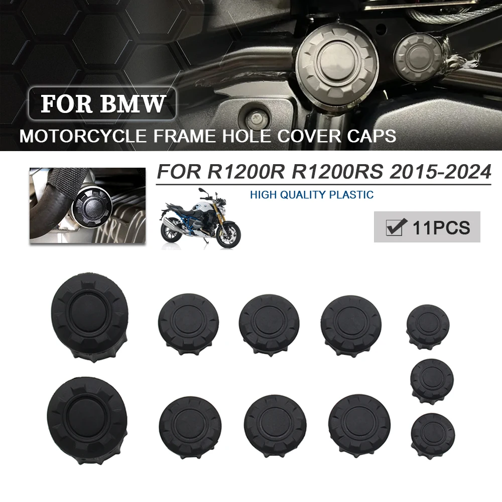 Frame Hole Cover Caps Plug Decor For BMW R1200R R1200RS 2015-2024 Motorcycle Frame Cap Set 11PCS