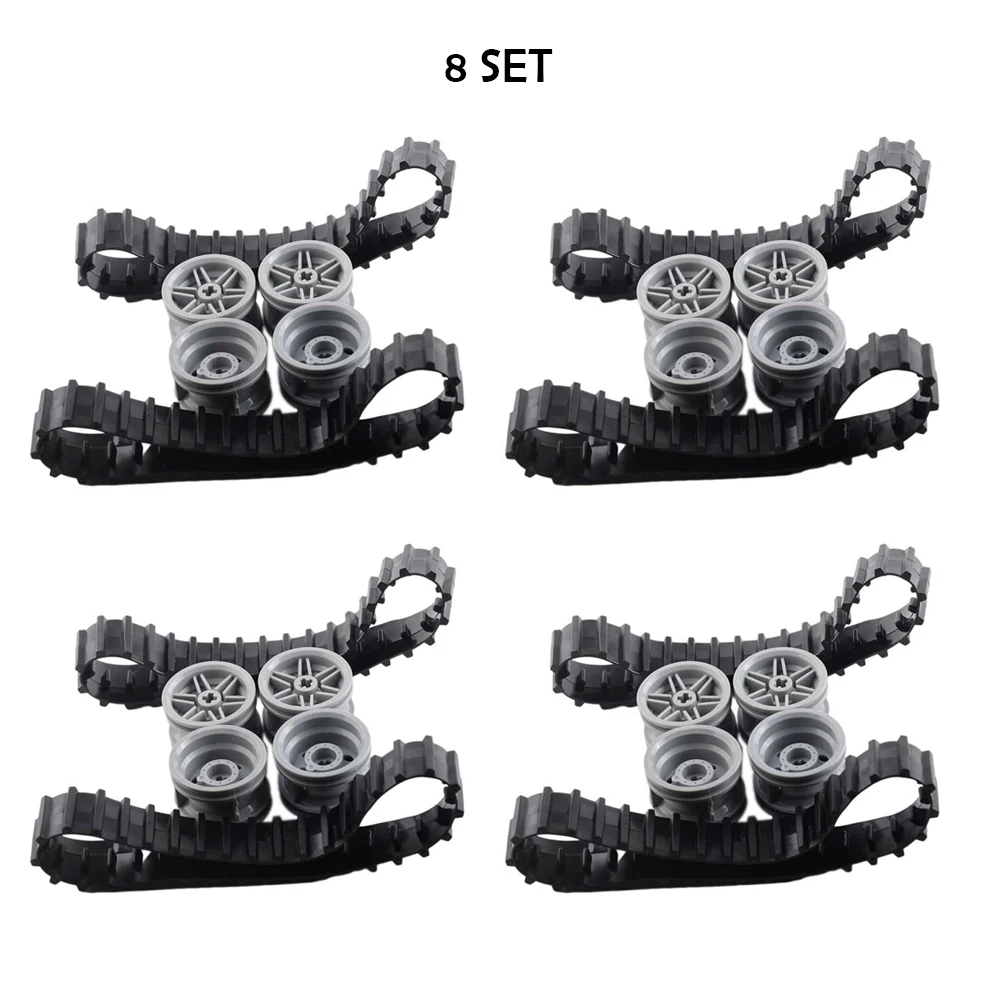MOC Large Track Tank Crawler Wheels Reifen 53992 13972 56145, kompatibel mit Legoeds Bausteinen, LKW-Fahrzeugzubehör