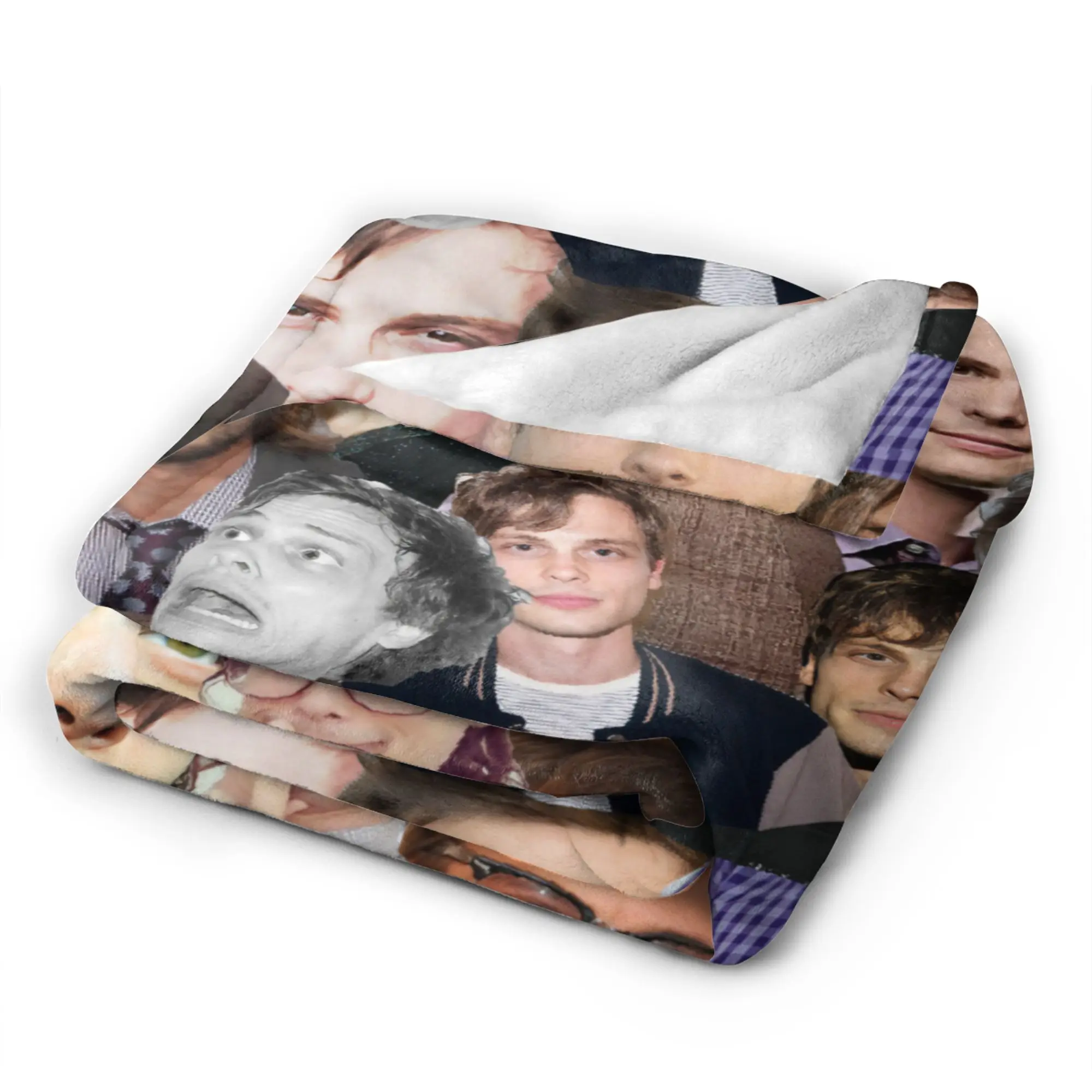 Warm Blanket Child Travel Matthew Gray Gubler Collage Throw Blanket  Flannel Bedspread For Bedroom Street Trend Sofa Bed Cover