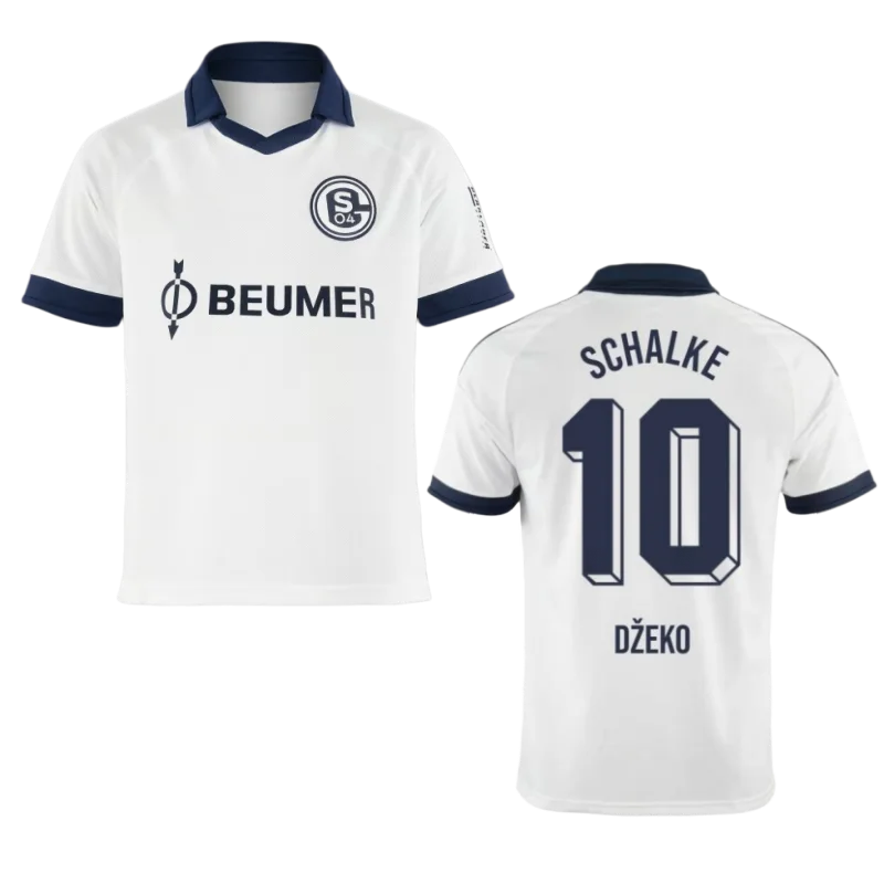 2026/27 Schalke Vintage-Kragen Fußballtrikot, Herren Sommer Neues Polokragen-Sportshirt, Atmungsaktiv und Schnelltrocknend – Detail 5