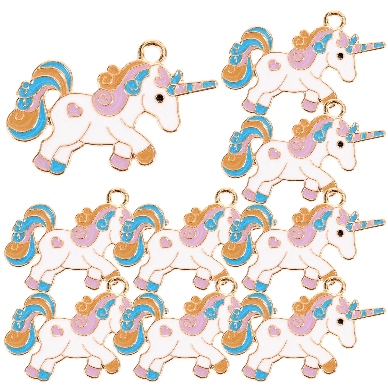 

10pcs Unicorn Pendant Jewelry Charms Cute Cartoon Hanging Keychain Accessories Alloy DIY Materials for Bracelets Necklace