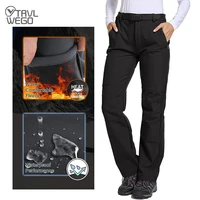 TRVLWEGO, pantalones de senderismo para mujer, pantalones de Trekking para acampar, escalar, cazar, Softshell, impermeables, ropa muy cálida a prueba de viento para invierno