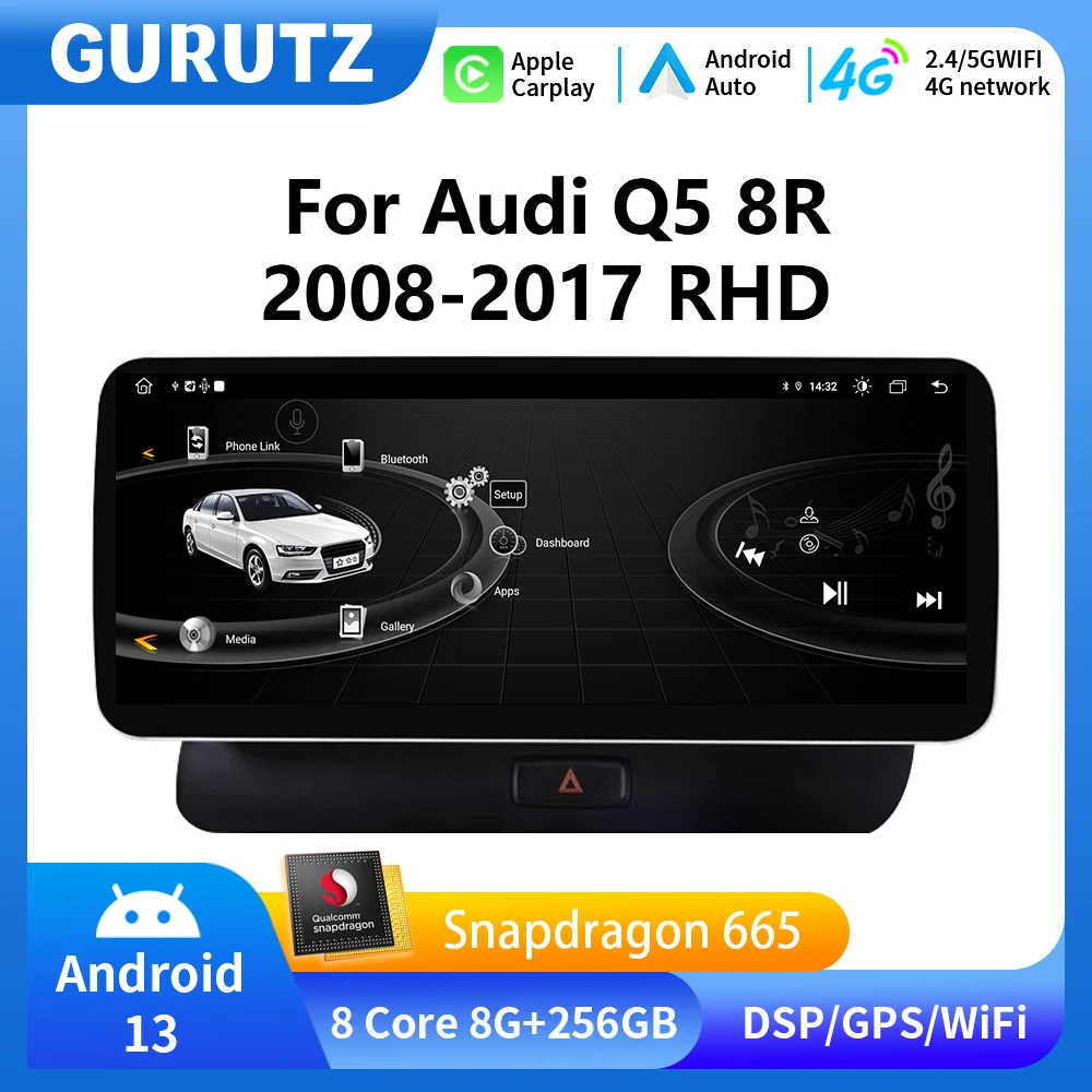 

Android 13 System For Audi Q5 8R 2008-2017 RHD Car Radio GPS Navigation Head Unit Auto Stereo Wireless CarPlay Android Radio