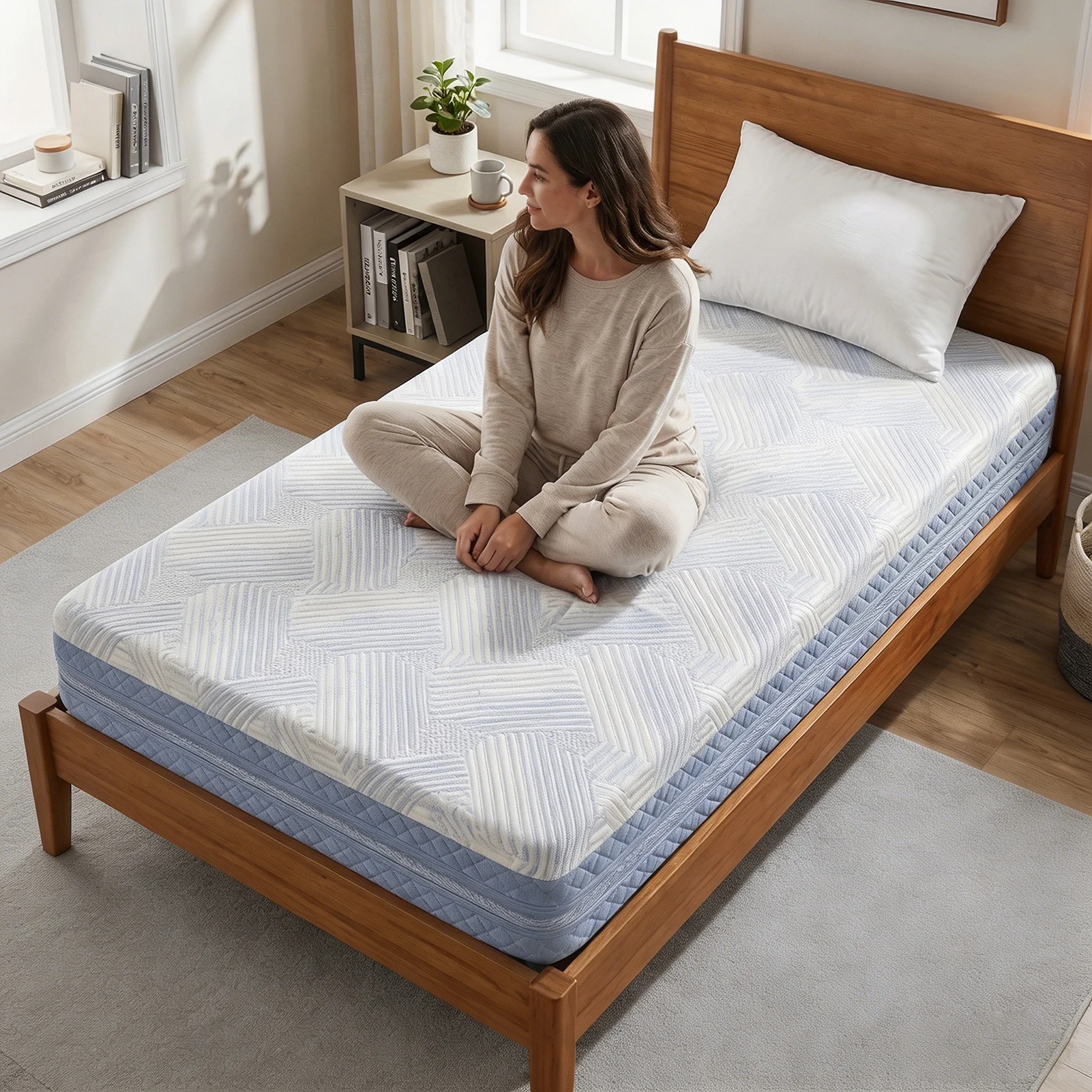 74.8x39x10in 10 Inch Twin Size Mattress Breathable High Density Memory Foam Bed Mattress for Night Sleep Memory Foam Mattress