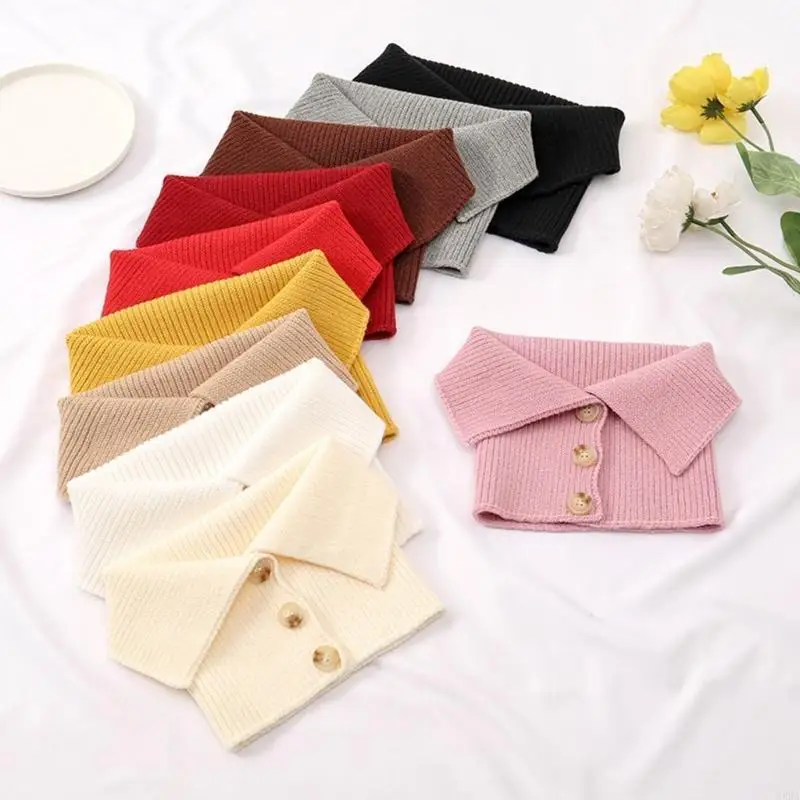 Neck Warmer Scarf Neckerchief Color Scarf Detachable Wrap Scarf False Collar Scarf Warm Winter Cycling Windproof 6XDA