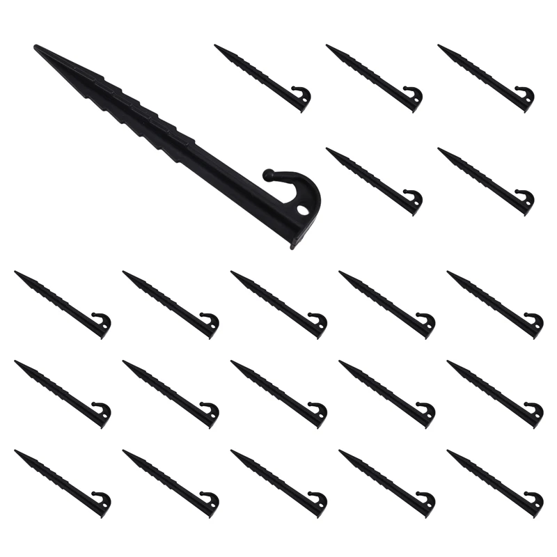 

100PCS Plastic Inflatable Stakes 14.5Cm Yard Stakes Heavy Duty Anchor For Garden Outdoor Inflatable Decorations Black