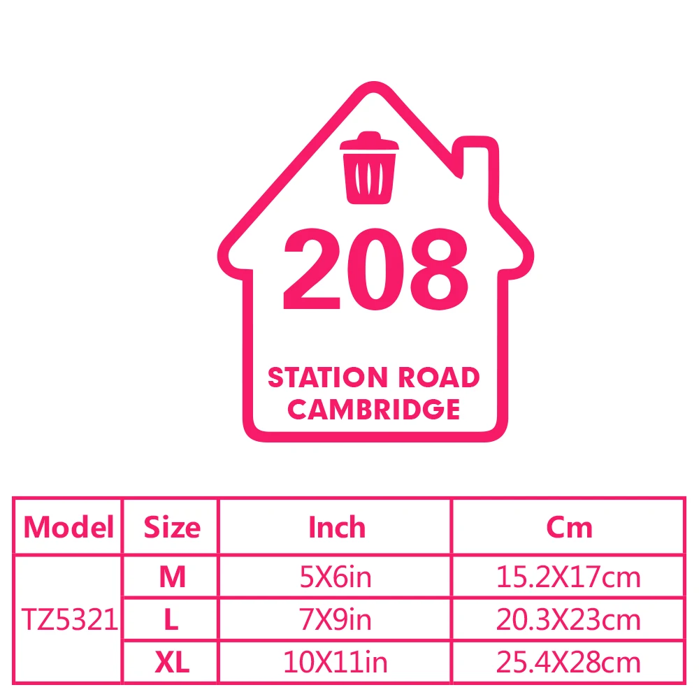 Custom Trash Can Icon Wheelie Bin Sticker, Waterproof UV Weatherproof Vinyl Decal, Strong Adhesive House Number Address Label Fo