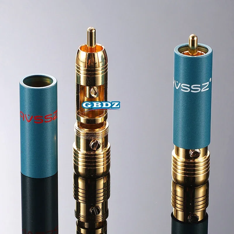 24K RCA Male Plug Connector RCA Self-locking Solder-free Mixer Audio Video Wire Connector Used for Recording Studios Stage Sound