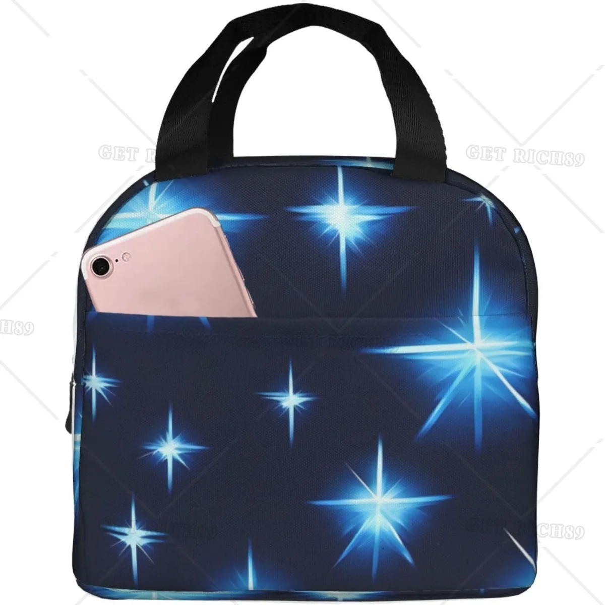 Cartoon Blue Star Multi-Functional Waterproof Insulated Lunch Bag for Women Work and Outdoor Activities Long-Lasting Insulation