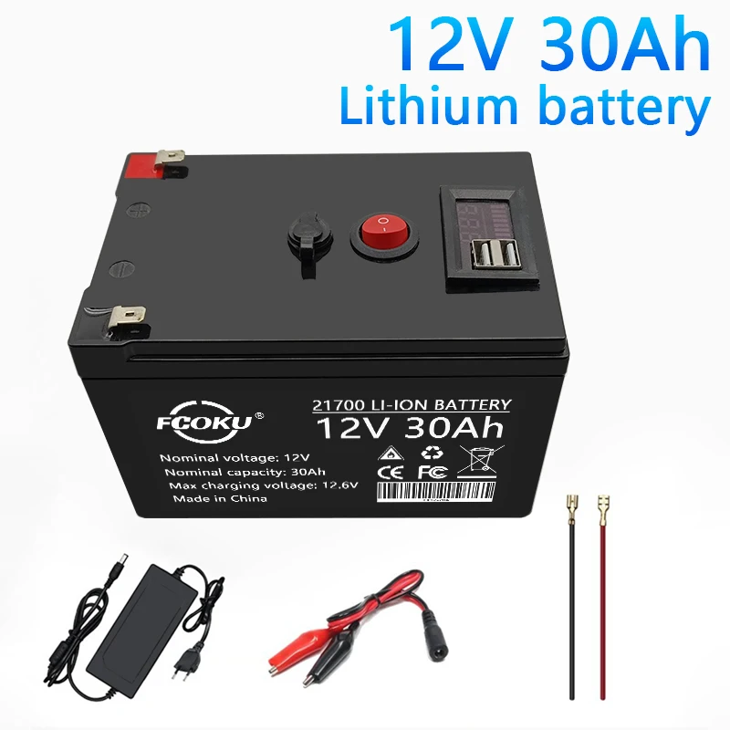 12V 30ah Lithium Batterij, Voor Elektrische Boten, Led Verlichting, Afstandsbediening Speelgoed, Inverse Driewielers 21700 Li-Ion Batterij