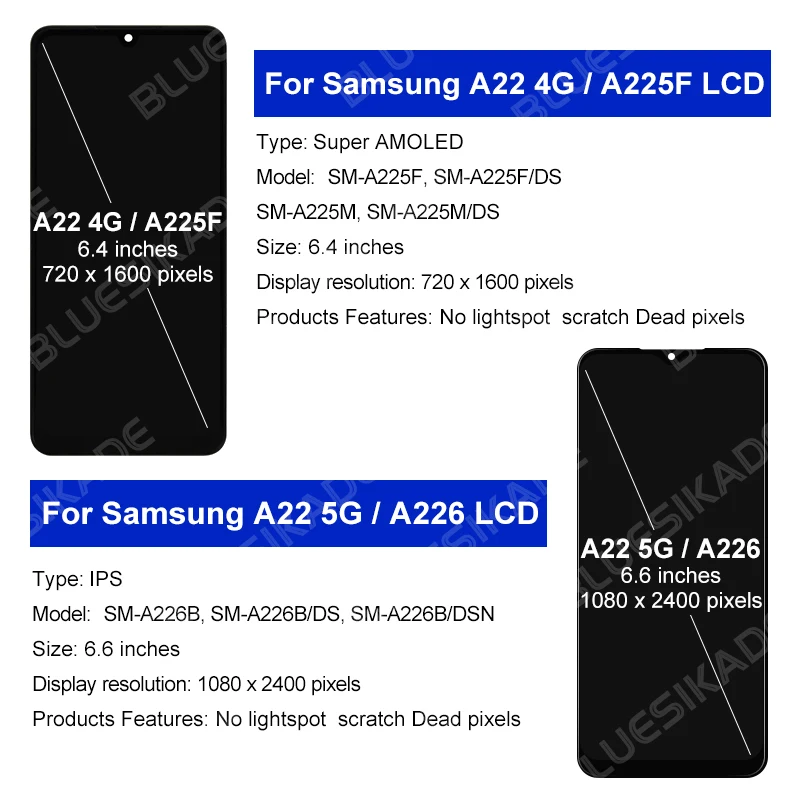 IPS Display For Samsung Galaxy A22 4G LCD A225 Display Touch Screen For Samsung A22 5G Display A226 LCD Digitizer Replace Parts