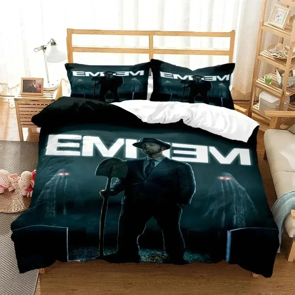 

3D Print Hip Hop Rapper Eminem Bedding Set Bedroom Soft Modern Bedspreads Comefortable Duvet Cover Quilt Cover And Pillowcase