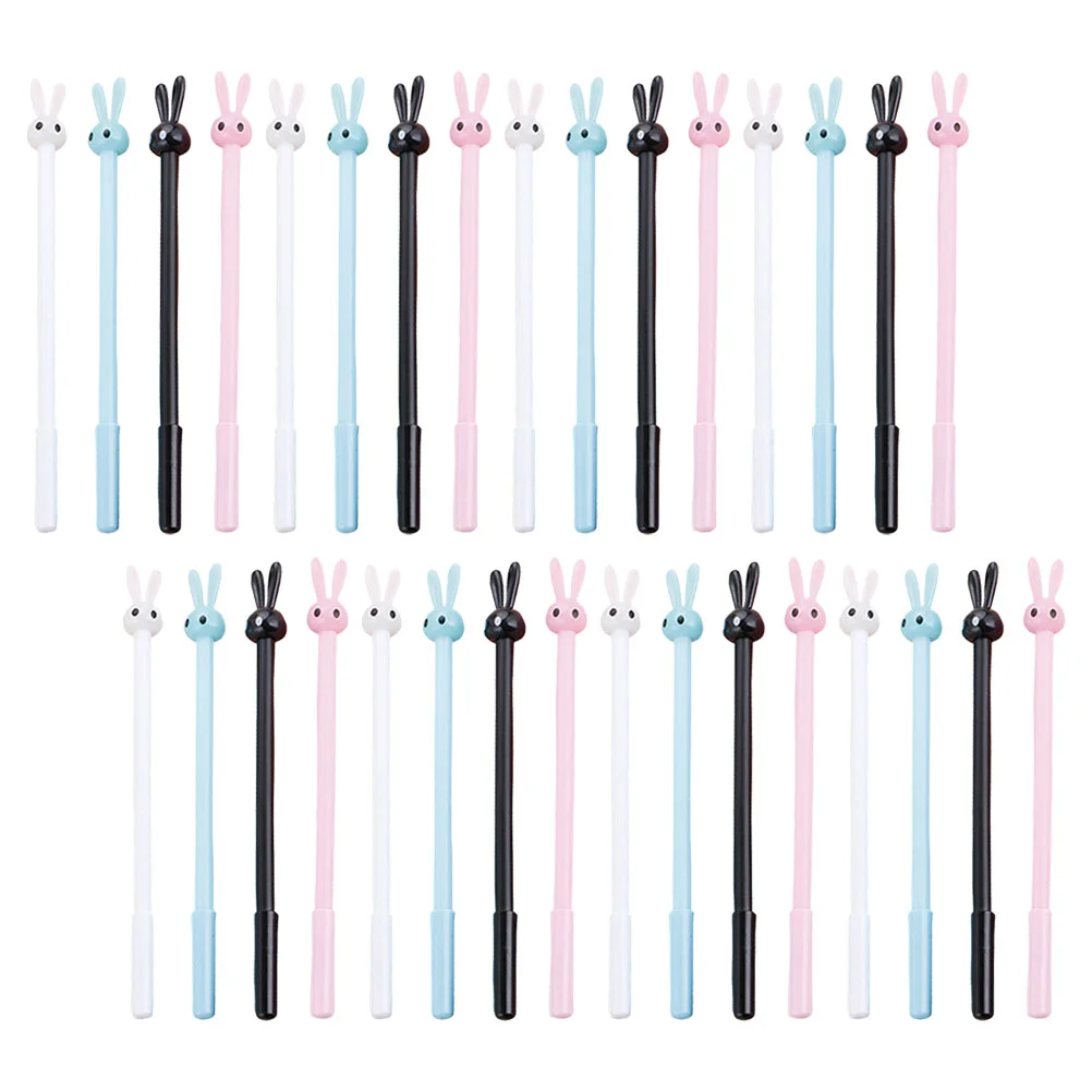 

36 Pcs Rabbit Neutral Fountain Pen Come Business Cartoon Bunny Gel Ears Plastic Student Child