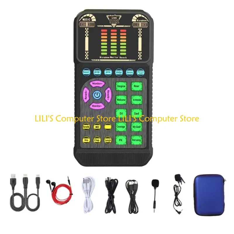 

A52B Multiple Purpose Sound Card For Online Meetings Karaoke Audios Output Portable Design