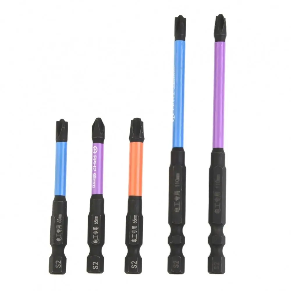 2Pcs Anti-shock Screwdriver Bit Wear-resistant Non-slip Screwdriver Batch Head Electric Screwdrivers Accessories Durable