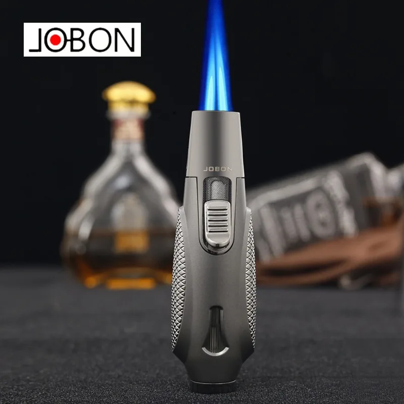JOBON Double Direct Spray Lighter, Visible Window Inflatable Cigar Windproof Lighter, Cigar Accessories, Men's Gift