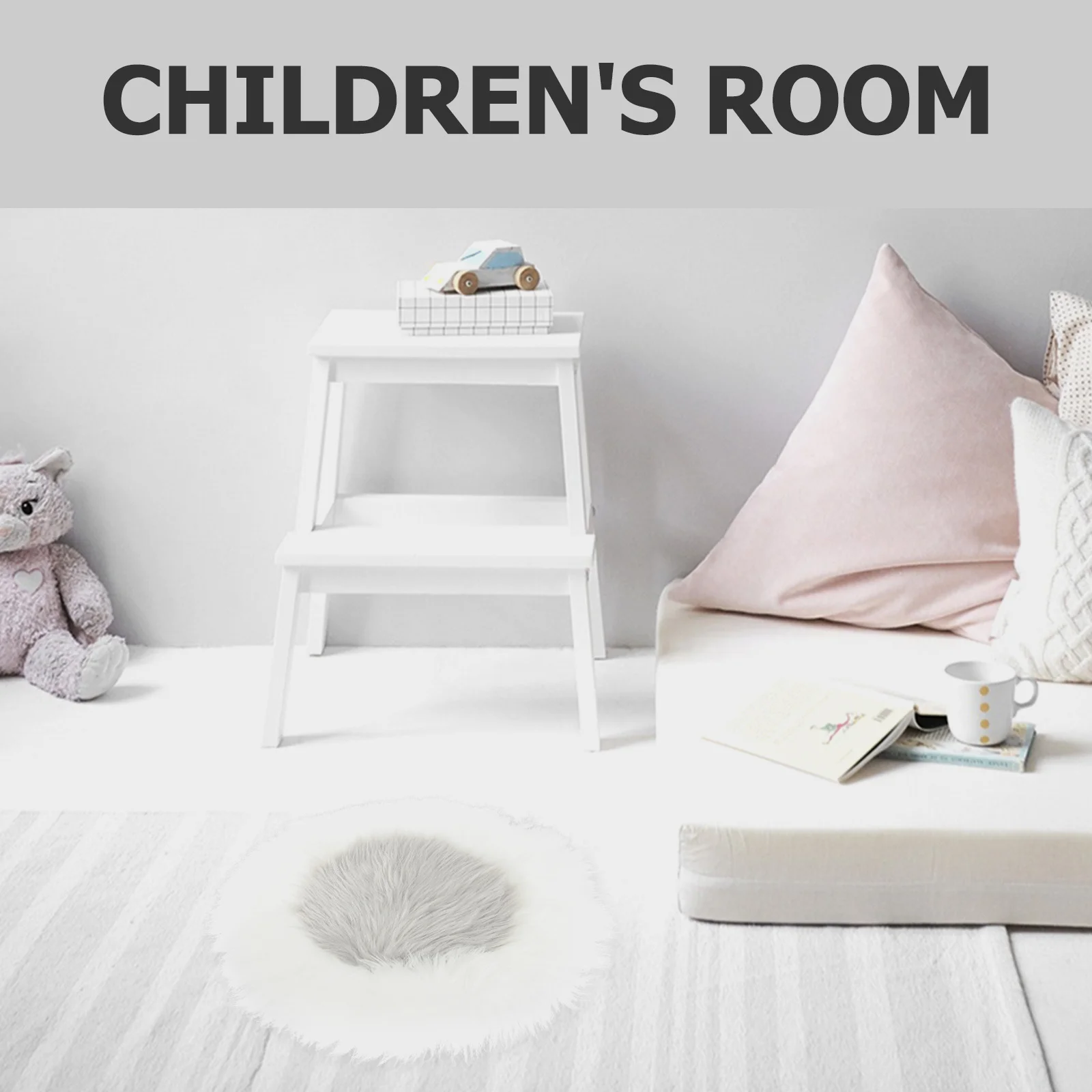 

Color Blocking Area Rug Grey White Geometric Design Non Slip Modern Floor Mat for Living Room Bedroom Kids Room Indoor Door Mat