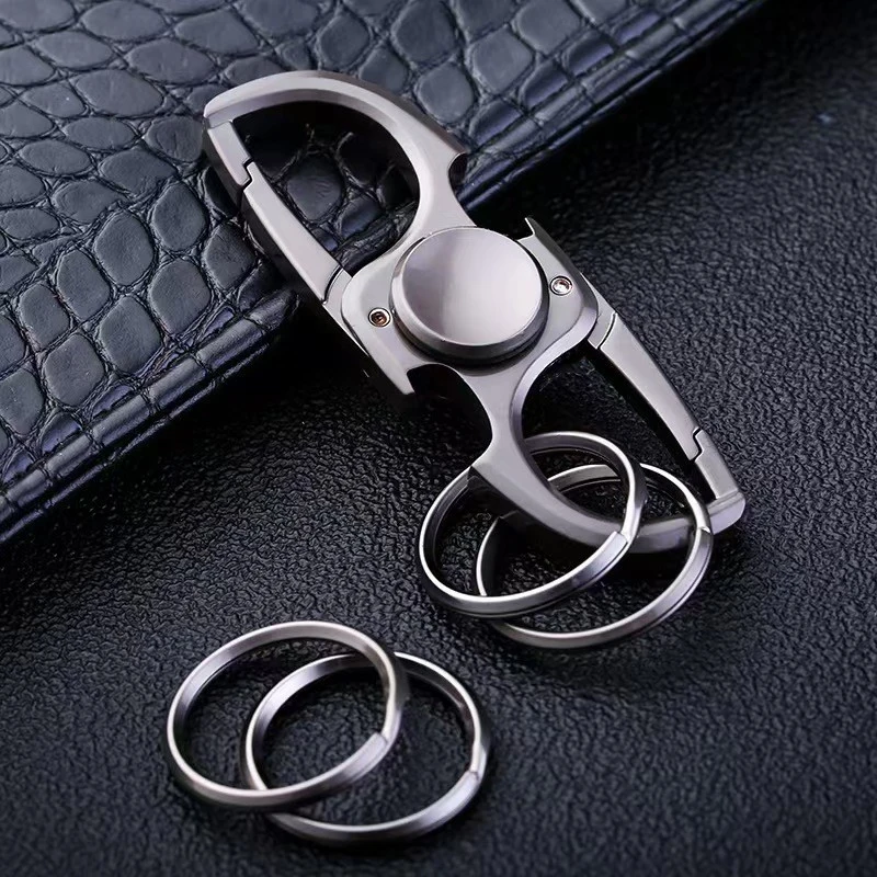 Outdoor EDC Portable Creative Keychain Bottle Opener Multifunctional Finger Gyro