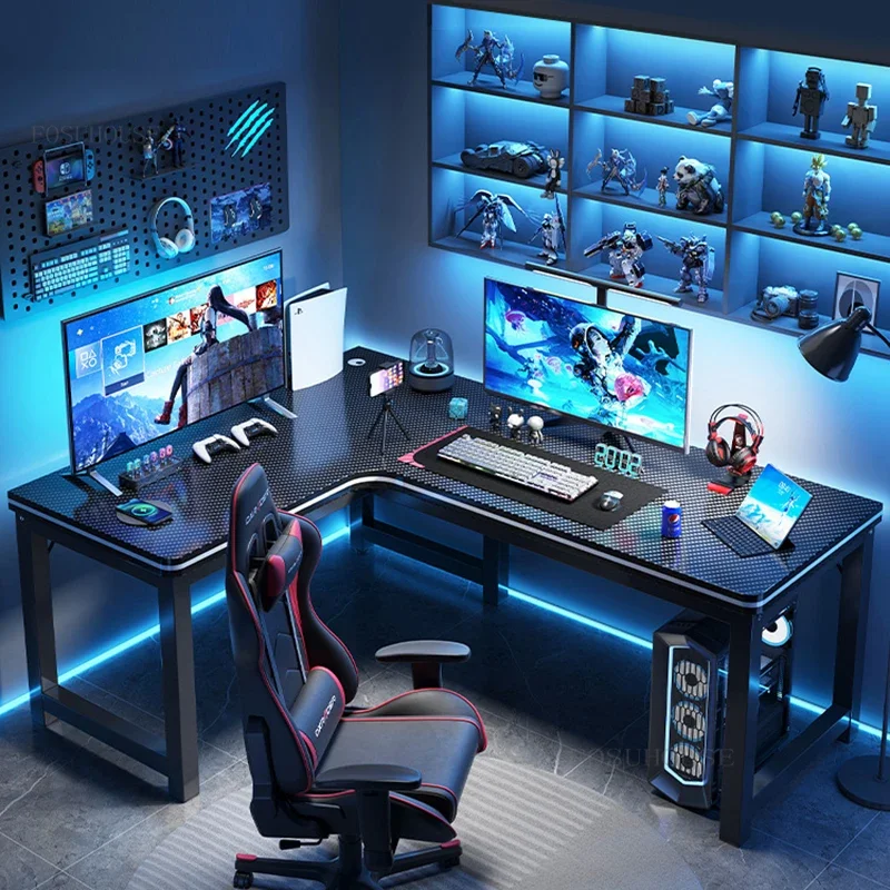 European Corner Computer Desks Home Desktop E-sports Table Double Desk Modern Bedroom Desk Workbench Internet Cafe Gaming Desk