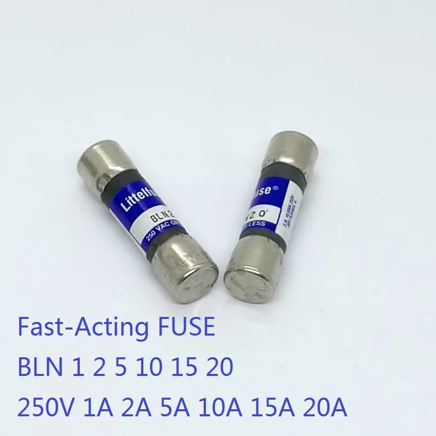 2PCS/LOT Fast-Acting Ceramics FUSE BLN 1 2 5 10 20  250V 1A 2A 5A 10A 15A 20A  Dimensions:10*38mm