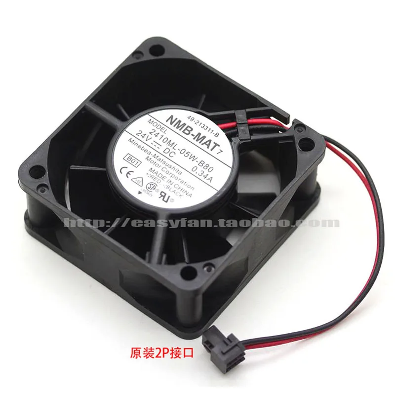 NMB 2410ML-05W-B80 6025 24V 0.34A Super Large Air Volume Inverter Dual Ball Fan 60x60x25mm Cooling Fan Cooler